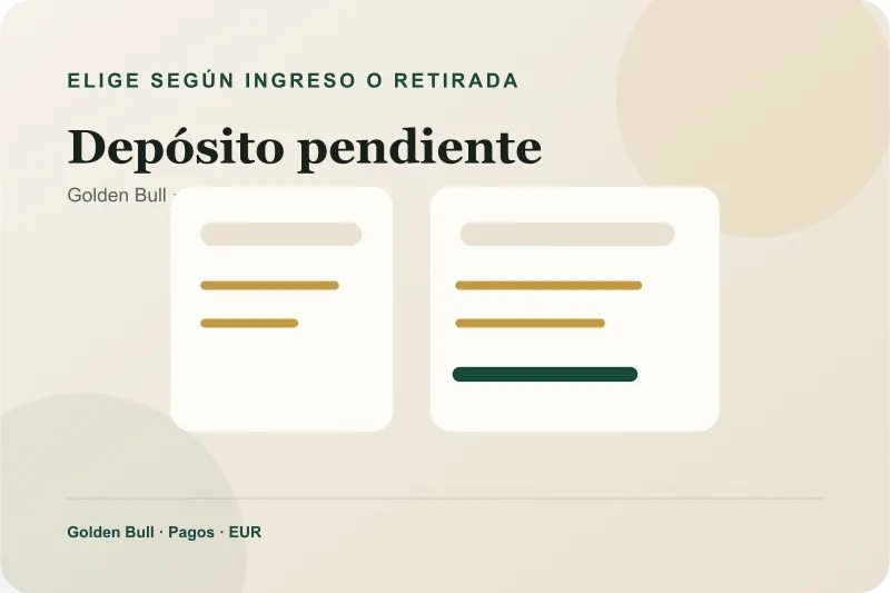 Comparación de rutas de pago para Depósito pendiente