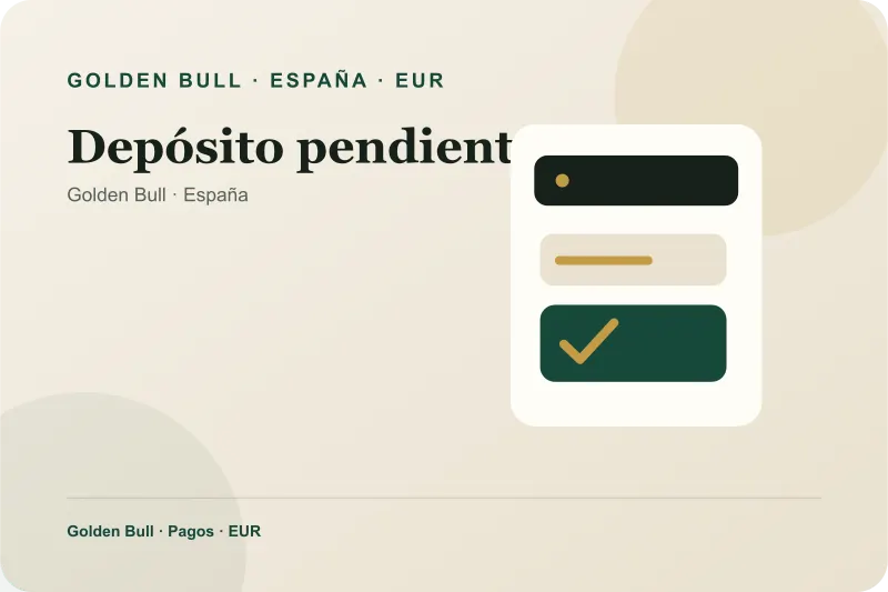 Depósito pendiente: ruta de pago Golden Bull