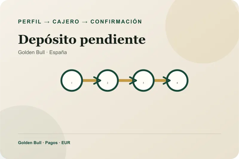 Pasos de Depósito pendiente en el cajero de Golden Bull