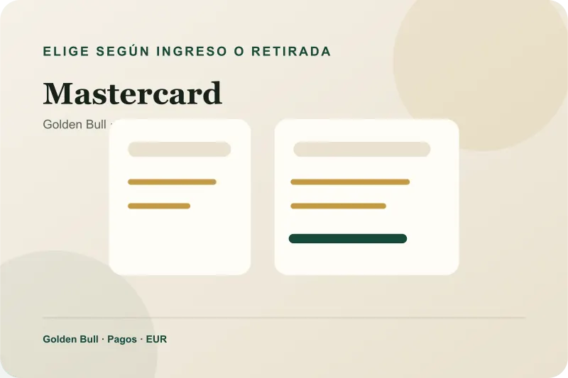 Comparación de rutas de pago para Mastercard