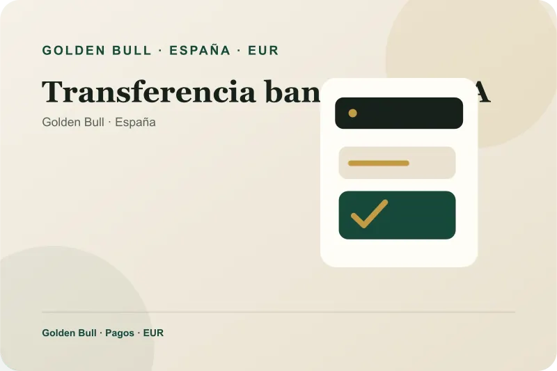 Transferencia bancaria SEPA: ruta de pago Golden Bull